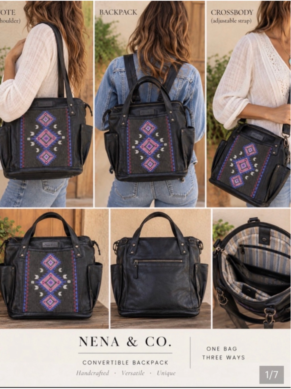 Nena and co Convertible Backpack womanhood print